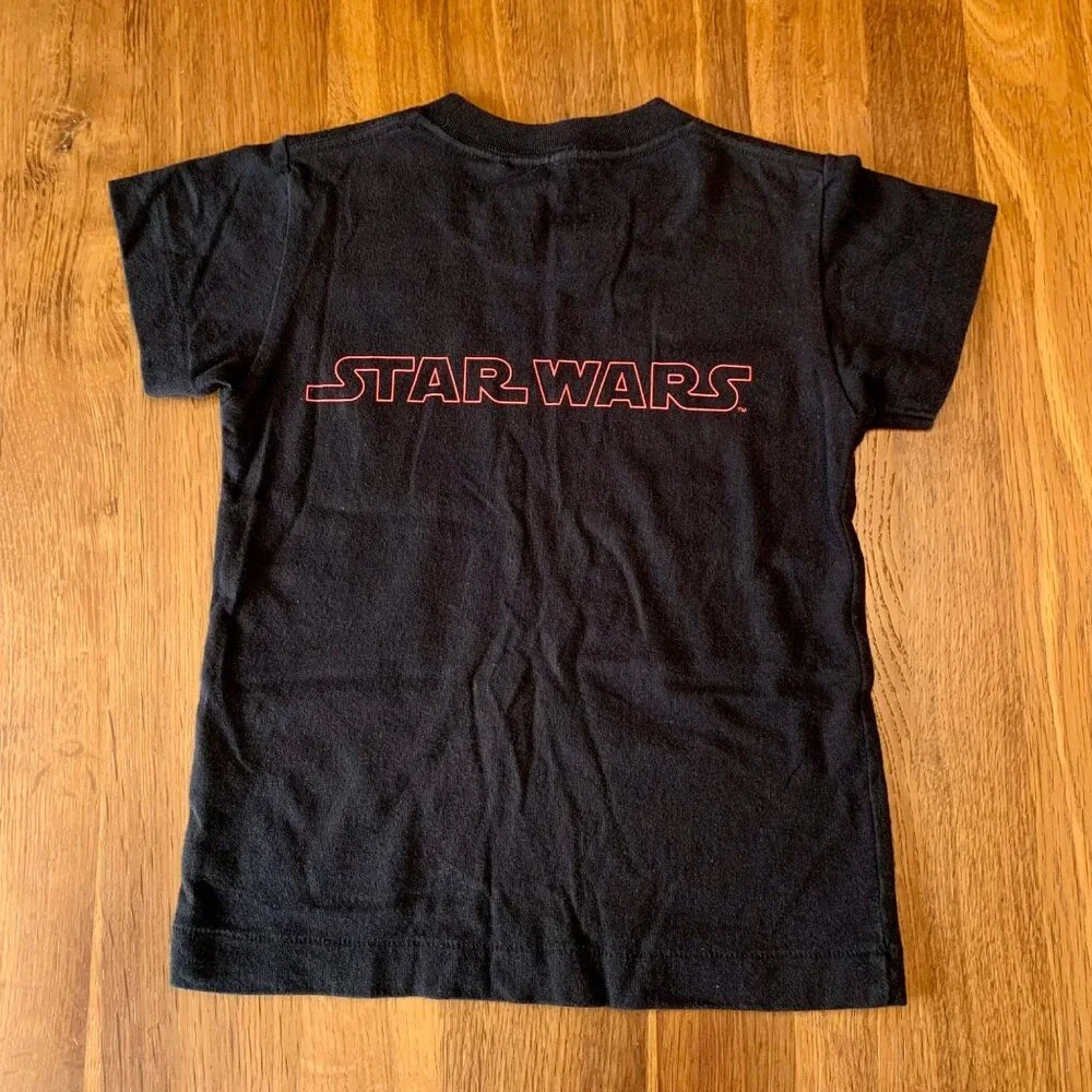 UNIQLO X STAR WARS T-Shirt Boys 3 3T Tee Japanese Writing Unisex Space Top Rare - Picture 2 of 4